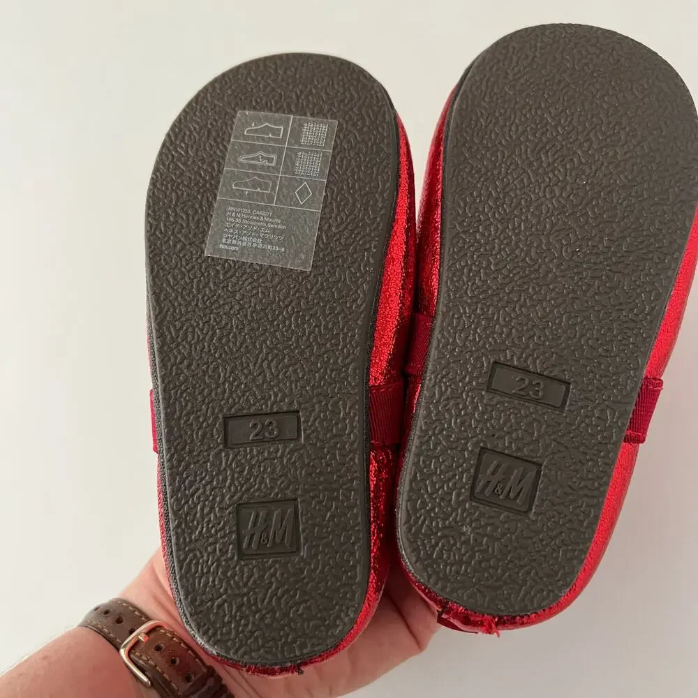 H&M red sparkly flats
